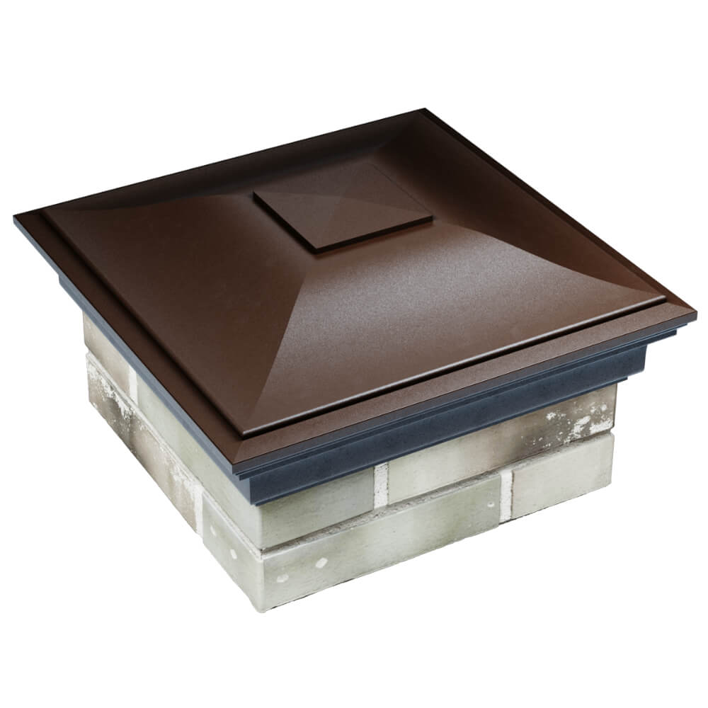 Колпак Zking Монблан Коричневый на столб 1.5х1.5 кирпича (385х385мм)